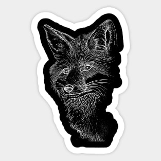 Fox Outline in White Sticker